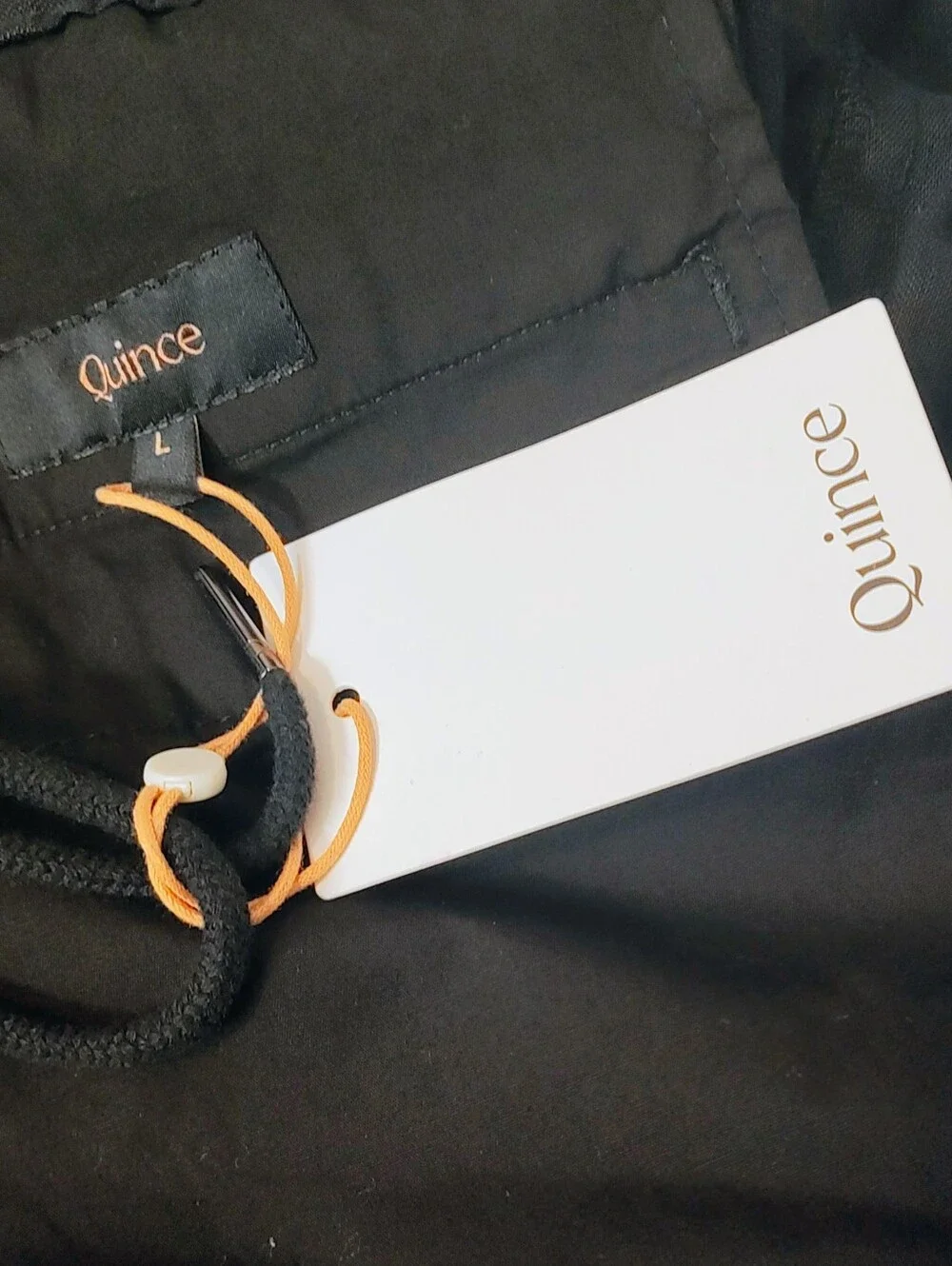 Quince 100% Linen Black Pull On Elastic Waist Baggy Pants Large Pockets